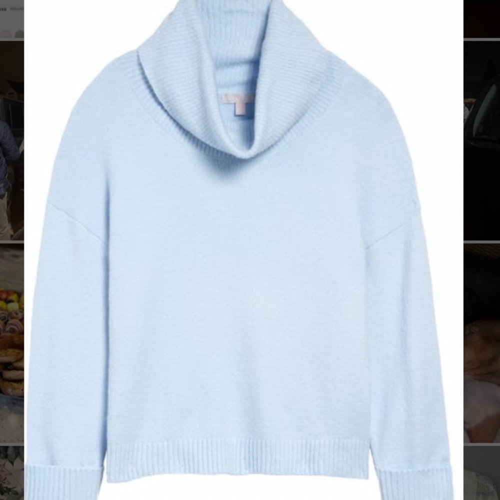 “Blue Cashmere” Chelsea 28 cowl neck sweater